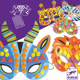 Masques mosaïques - Animaux de la jungle