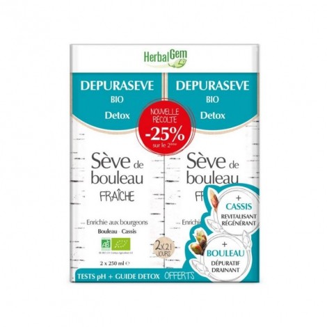 Dépurasève Duo Sève de bouleau fraîche + extraits de bourgeons Bio - 2 X 250 ml