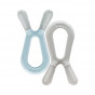 Anneau de dentition Bunny en silicone - Bleu et Gris - Lot de 2 