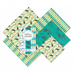 Emballages alimentaires cire d'abeille Family pack - Ocean