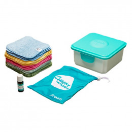 Mini kit lingettes - coton organique Zéro Twist Premium- arc-en-ciel - Lavande