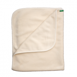 Couverture bébé en cotion Bio velours - Ecru