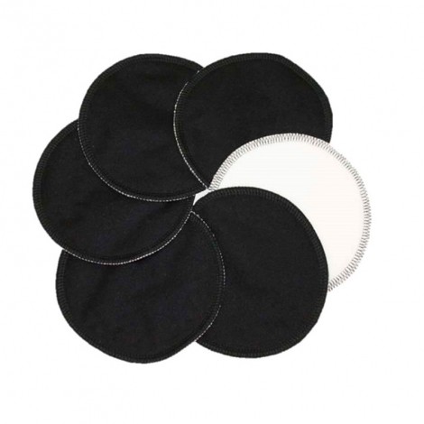 Coussinets d'allaitement plats en coton organique Stay Dry - lot de 6 - Noir Coussinets d'allaitement plats en coton organique Stay Dry - lot de 6 - Noir