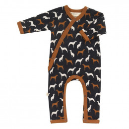 Pyjama kimono en coton BIO - Dogs navy
