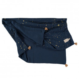 Couverture bébé estivale Treasure - Gold stella & Midnight blue