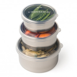 Trio de boîtes gigognes en inox - 150 / 280 / 500 ml