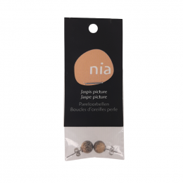 Boucles d'oreilles perle Image de jaspe