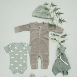 Pyjama bébé en velours Paloma grey