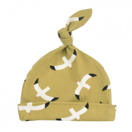 Bonnet en coton BIO - Mouettes Moutarde