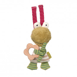 Hochet avec fleur en bois - Grenouille