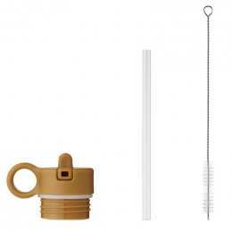 Bouchon avec paille et brosse pour gourde Anker - Mustard