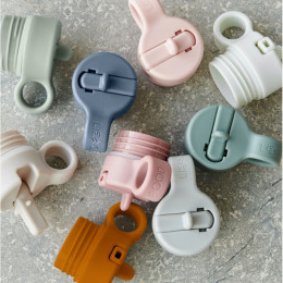 Bouchon avec paille et brosse pour gourde Anker - Creme