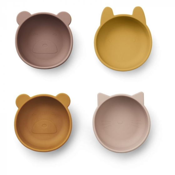 Set de 4 bols en silicone Iggy - Rose mix