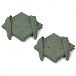 Set de 2 langes tétra Hannah Rabbit faune green
