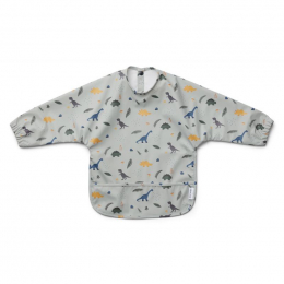 Bavoir à manches imperméable Merle - Dino dove blue mix