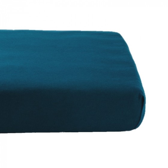 Drap Housse en Coton Bio pour lit bébé - 60x120 cm - Bleu nuit Drap Housse en Coton Bio pour lit bébé - 60x120 cm - Bleu nuit