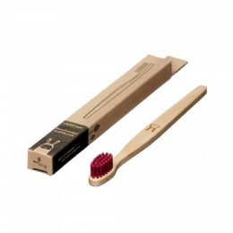 Brosse à dent en bois Enfant - Lapin - Magenta