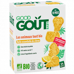Biscuits - Les animaux tout Bio - Huile essentielle de citron - 80 g - Dès 10 mois
