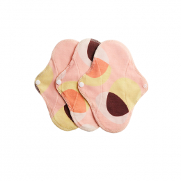 3 serviettes hygiéniques lavables - coton BIO - MINI - Pink Hoop
