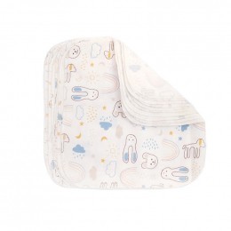 10 lingettes bébé en coton Bio - Teddy Blanc