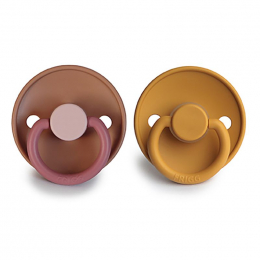 Set de 2 tétines en latex Color - Flamingo/honey gold