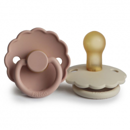 Set de 2 tétines en latex Daisy - Blush/cream