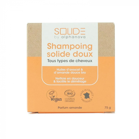 Shampooing solide doux Bio - Tous types de cheveux - 75 g