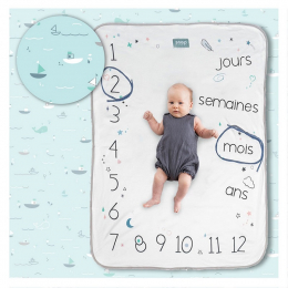 Couverture pour photos de bébé - Aqua marine