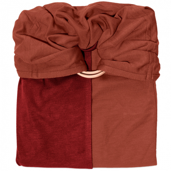 Petite écharpe de portage sans noeud - SANS Pad - Fauve et Rouge Bourgogne Petite écharpe de portage sans noeud - SANS Pad - Fauve et Rouge Bourgogne