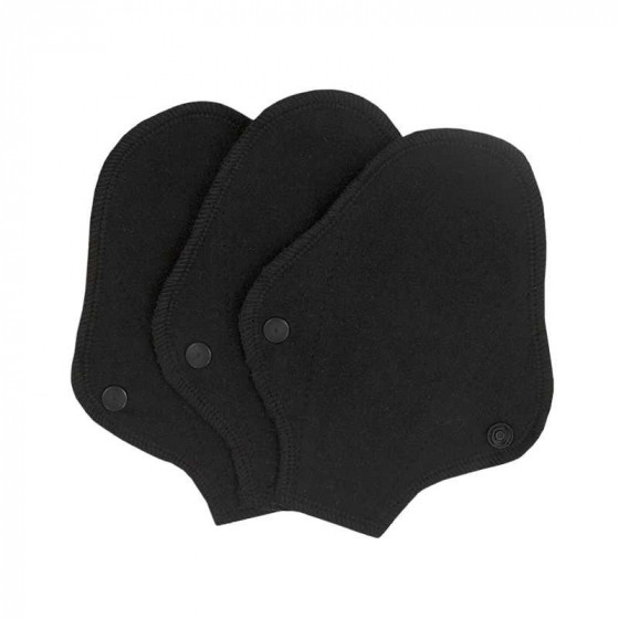 Mini protège-slips lavables - coton BIO - Noir - pack de 3 Mini protège-slips lavables - coton BIO - Noir - pack de 3