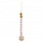 Attache-tétine - Bois et caoutchouc naturel - Powder Pink