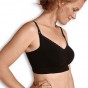 Soutien-gorge d'allaitement sans couture en coton organic BIO - Noir