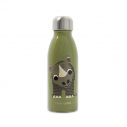 Gourde bouteille simple paroi en inox 500 ml - Rhinocéros