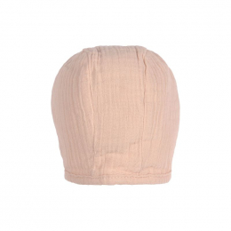 Bonnet en mousseline - coton biologique - powder pink