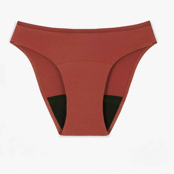 Culotte menstruelle pour flux abondant en coton bio - Terracotta