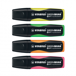 Set de 4 surligneurs rechargeables Green Boss