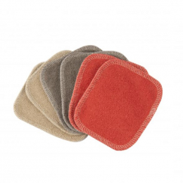Lingettes démaquillantes en coton BIO - couleurs - lot de 6