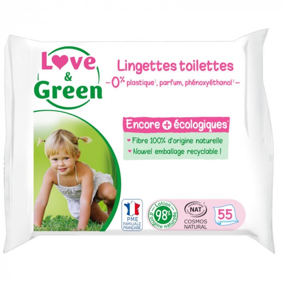 Lingettes toilettes sans parfum 55 lingettes