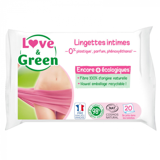 Lingettes intimes apaisantes - Aloé vera - 20 lingettes