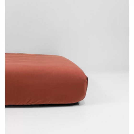 Drap Housse en Coton Bio pour lit bébé - 70x140 cm - Terracotta