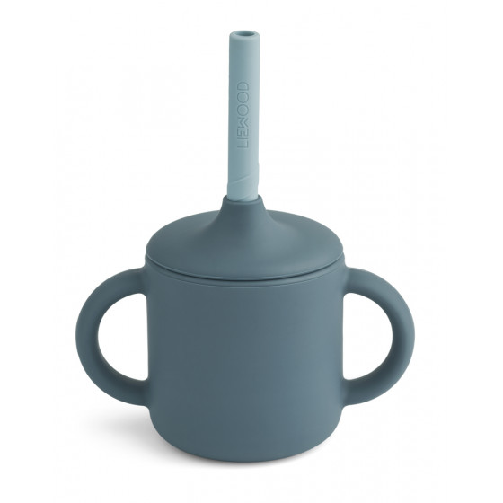 Tasse avec paille Cameron - Blue mix