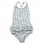 Maillot de bain Amara - Y/D stripe: Sea blue/white