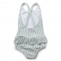 Maillot de bain Amara - Y/D stripe: Sea blue/white