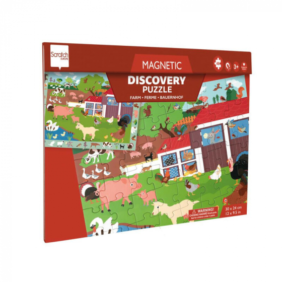 Discovery Magnetic Puzzle - 48pcs Farm - 2 -In -1: Puzzle and Research Game - Van 3 jaar oud