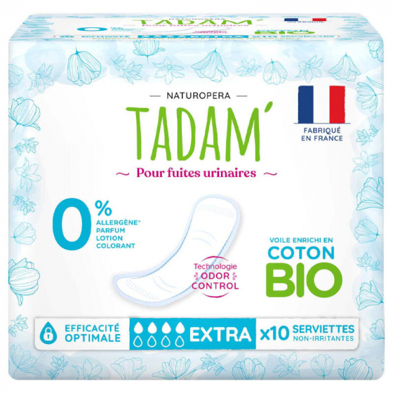 Tadam Ecologische handdoeken urinelekken en lichte incontinentie Extra X10