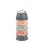 Stapelbare doseerdozen 4 compartimenten Mineral grey/pink