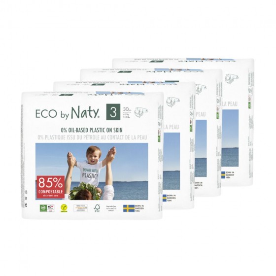 4x Eco luiers - Maat 3 4-9kg - 120 stuks 4x Eco luiers - Maat 3 4-9kg - 120 stuks