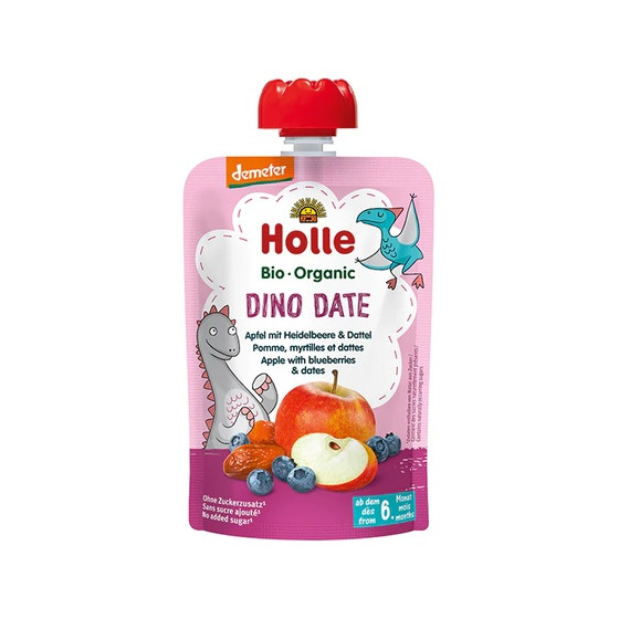 Dino Date - Appel, bosbes en dadelfles - 100g - Holle