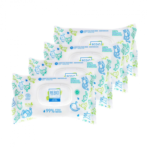 Ecologische babydoekjes- 99% water - 4X72 doekjes