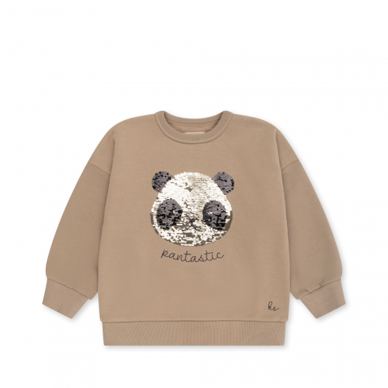 Lou pailletten sweat shirt - Oxford Tan - 3 jaar - Konges Sløjd A/S